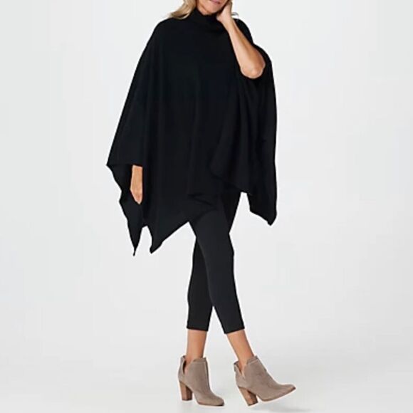 Soft by NAADAM 100% Cashmere Turtleneck Poncho - Picture 1 of 5
